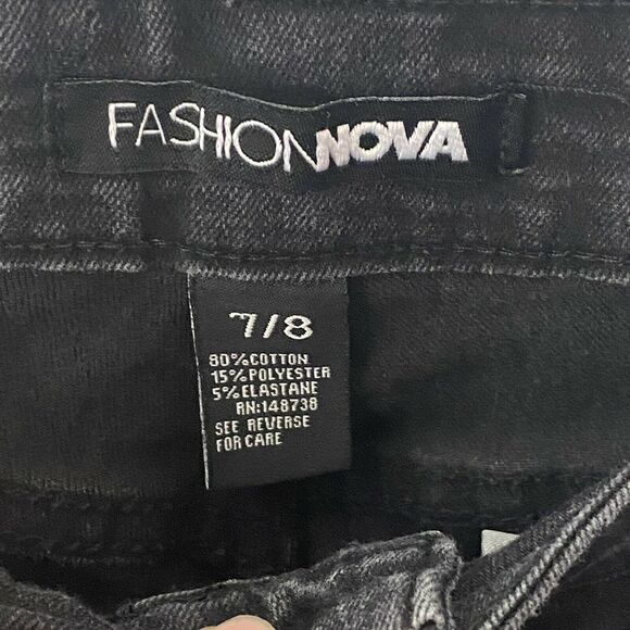 Fashion Nova Distressed Skinny High Waist Jeans Size 7/8 - Picture 5 of 5